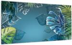 Mivali Tablou pe sticlă - Frunzele plantelor tropicale, dintr-o bucată 100x50 cm pe sticlă (V022881V10050GD)