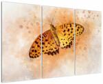 Mivali Tablou - Fluture portocaliu, aquarelă, din trei bucăți 120x80 cm (V022865V120803PCS)