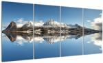 Mivali Tablou cu munți și reflectarea lor, din patru bucăți 160x80 cm (V020820V16080)