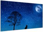 Mivali Tablou - Lupul urlând la lună, dintr-o bucată 120x70 cm (V022624V12070)