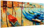 Mivali Tablou pe sticlă - Port în Veneția, dintr-o bucată 100x50 cm pe sticlă (V023366V10050GD)