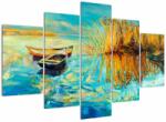 Mivali Tablou - Lacul cu bărci, din cinci bucăți 150x105 cm (V023297V150105)