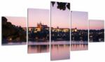 Mivali Tablou cu palatul din Praga și Vltava, din cinci bucăți 125x70 cm (V020901V12570)