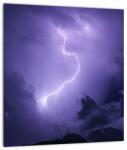 Mivali Tablou pe sticlă - cerul violet cu fulger, dintr-o bucată 30x30 cm pe sticlă (V020062V3030GD)