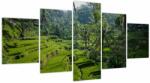 Mivali Tablou cu terasele cu orez Tegalalang, Bali (cu ceas), din cinci bucăți 150x80 cm cu ceas (V021569V15080C)