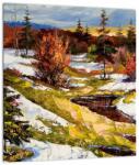 Mivali Tablou pe sticlă - Sosirea primăverii, dintr-o bucată 30x30 cm pe sticlă (V023231V3030GD)