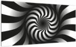 Mivali Tablou pe sticlă abstract cu spirala alb neagră, dintr-o bucată 100x50 cm pe sticlă (V020831V10050GD)