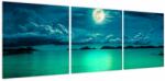 Mivali Tablou - Luna plină deasupra apei, din trei bucăți 120x40 cm (V023686V12040)