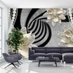 Mivali Fototapet - 3D flori aurii, vlies, 392x272 cm (T100298TQ8)
