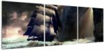 Mivali Tablou - Navă printre recife, din trei bucăți 120x40 cm (V023282V12040)