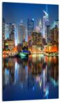 Mivali Tablou cu Manhattan noaptea, dintr-o bucată 20x30 cm (V020823V2030)