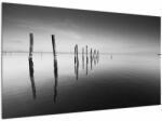 Mivali Tablou cu nivelul de lac alb negru, dintr-o bucată 120x70 cm (V022032V12070)