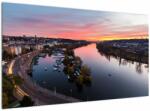 Mivali Tablou cu Praga nocturnă, dintr-o bucată 120x70 cm (V020968V12070)
