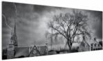 Mivali Tablou cu sat alb negru, dintr-o bucată 145x58 cm (V020397V14558)