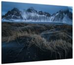 Mivali Tablou pe sticlă cu priveliște spre vărfurile Islanda, dintr-o bucată 70x50 cm pe sticlă (V021692V7050GD)