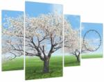Mivali Tablou cu copaci (cu ceas), din patru bucăți 110x75 cm cu ceas (V021104V11075C)