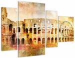 Mivali Tablou - Pictură digitală, Colosseum, Roma, Italia (cu ceas), din patru bucăți 110x75 cm cu ceas (V023160V11075C)