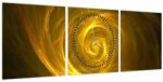 Mivali Tabloul cu spirala abstractă în galben (cu ceas), din trei bucăți 90x30 cm cu ceas (V020128V9030C)
