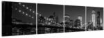 Mivali Tablou cu podul Brooklin în New York, din patru bucăți 160x40 cm (V020940V16040)