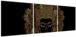 Mivali Tablou - Buddha auriu, din trei bucăți 150x50 cm (V023597V15050)