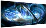 Mivali Tabloul fractalilor în albastru, din patru bucăți 160x80 cm (V020068V16080)