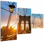 Mivali Tablou - Podul Brooklyn, Manhattan, New York (cu ceas), din trei bucăți 90x70 cm cu ceas (V023326V9070C)