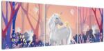 Mivali Tablou - Unicorn în pădurea fermecată, din trei bucăți 120x40 cm (V023531V12040)