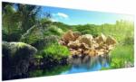 Mivali Tablou cu lac în jungla din Seychelles, dintr-o bucată 250x125 cm (V020651V250125)