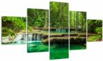 Mivali Tablou - Cascada Erawan din Kanchanaburi, Thailanda, din cinci bucăți 125x70 cm (V023561V12570)
