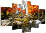 Mivali Tablou - Cascade în pădurea portocalie, din cinci bucăți 150x105 cm (V023434V150105)