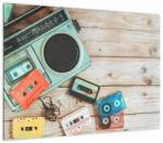 Mivali Tablou pe sticlă - Radio retro, dintr-o bucată 70x50 cm pe sticlă (V023085V7050GD)