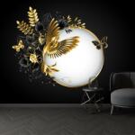 Mivali Fototapet - Sfera cu motive aurii, vlies, 294x204 cm (T100596TQ6)