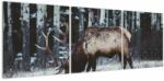 Mivali Tablou - cerbul iarna, din trei bucăți 120x40 cm (V020179V12040)