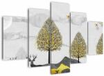 Mivali Tablou cu cerbi pictați, din cinci bucăți 150x105 cm (V022180V150105)
