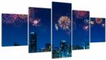 Mivali Tablou - Artificii in Miami, din cinci bucăți 150x80 cm (V023270V150805PCS)