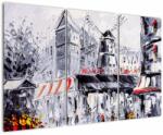 Mivali Tablou - Strada din Paris, pictură în ulei, din trei bucăți 120x80 cm (V023509V120803PCS)