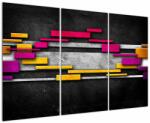 Mivali Tablou - Abstrac colorat, fundal negru, din trei bucăți 120x80 cm (V023071V120803PCS)