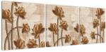 Mivali Tablou cu abstracția florilor - maro, din trei bucăți 120x40 cm (V021309V12040)