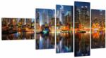 Mivali Tablou cu Manhattan noaptea, din cinci bucăți 110x60 cm (V020823V11060)