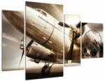 Mivali Tablou - Avion (cu ceas), din patru bucăți 110x75 cm cu ceas (V023051V11075C)