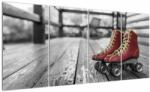 Mivali Tablou cu pantofi cu role vechi roșii, din patru bucăți 160x80 cm (V021119V16080)