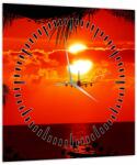 Mivali Tablou - apus de soare cu avion (cu ceas), dintr-o bucată 30x30 cm cu ceas (V020623V3030C)
