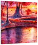 Mivali Tablou pe sticlă cu pădurea fermecată, dintr-o bucată 30x30 cm pe sticlă (V021767V3030GD)