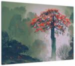 Mivali Tablou - Copacul roșu singuratic, dintr-o bucată 70x50 cm (V023218V7050)