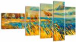 Mivali Tablou - Apus de soare peste lac, pictură acrilică, din cinci bucăți 110x60 cm (V023296V11060)