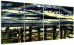 Mivali Tablou cu curcubeu deasupa mării, din patru bucăți 160x80 cm (V020868V16080)