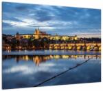 Mivali Tablou cu palatul din Praga și podul lui Carol, dintr-o bucată 70x50 cm (V020970V7050)