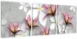 Mivali Tablou cu abstracție florală, din trei bucăți 90x30 cm (V022186V9030)
