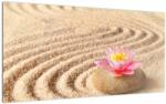 Mivali Tablou pe sticlă cu piatră și floare pe nisip, dintr-o bucată 100x50 cm pe sticlă (V020864V10050GD)