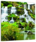 Mivali Tablou pe sticlă - cascade cu plante, dintr-o bucată 30x30 cm pe sticlă (V020617V3030GD)